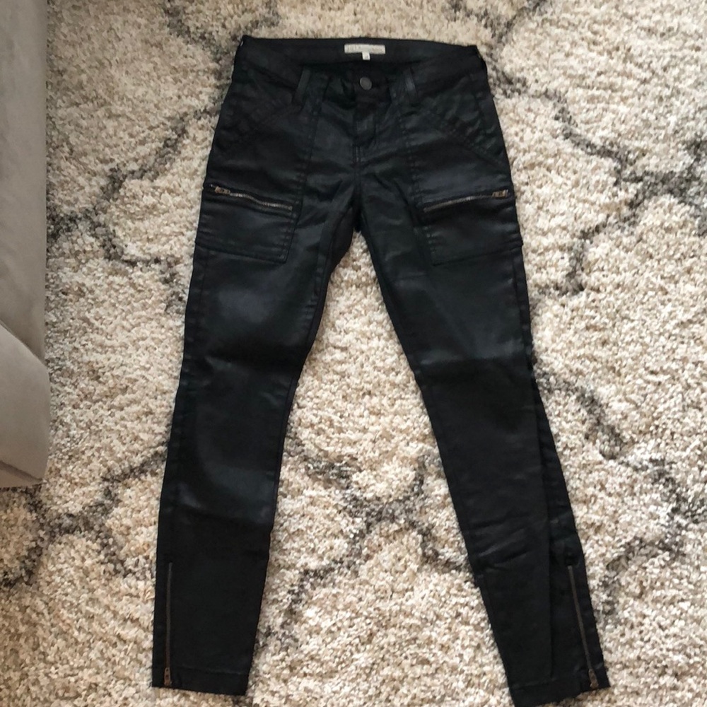 Joie Jeans Black Coated Ankle Skinny